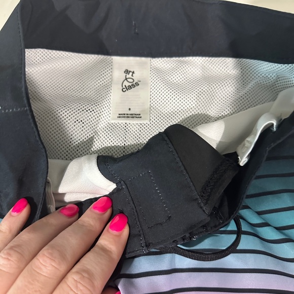 Multicolor Gradient Striped Shorts - Picture 2 of 3